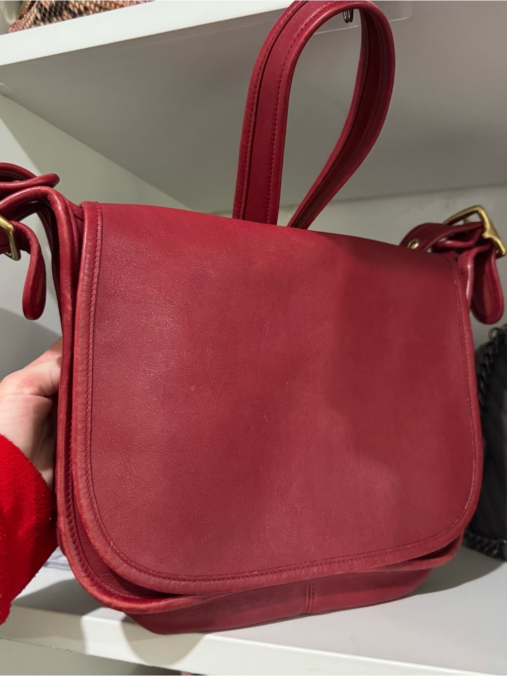 Coach Red Leather Saddle Bag
